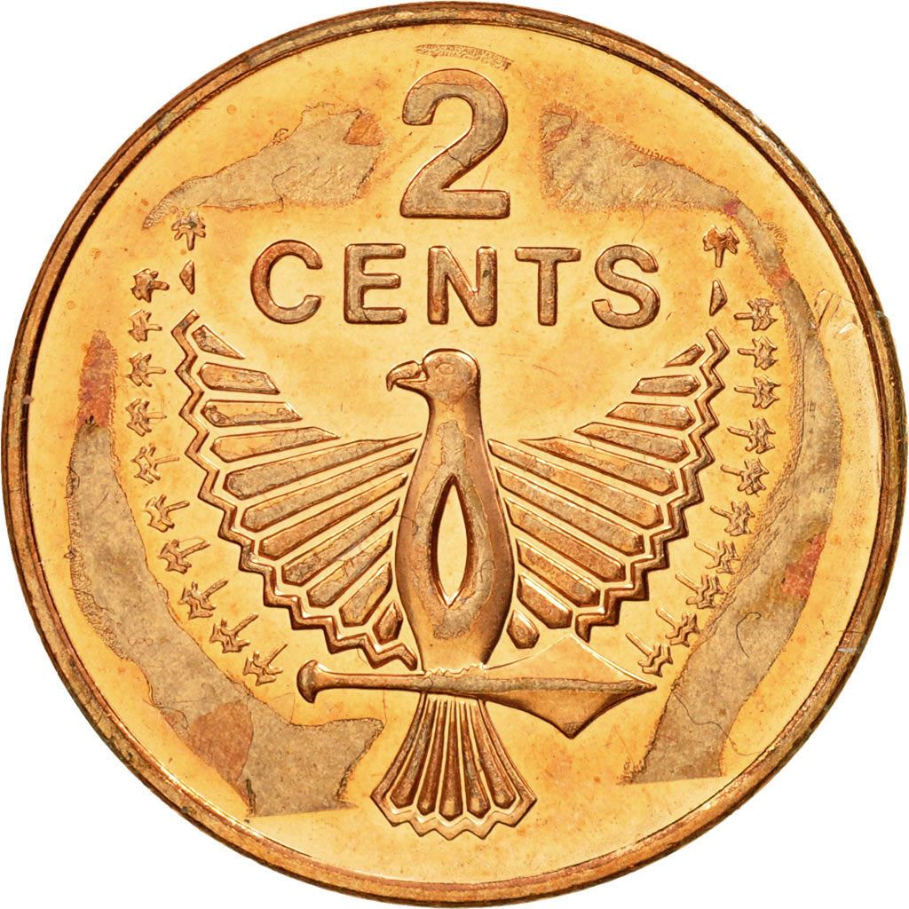 Salomonöarna | 2 Cents Mynt | Elizabeth II | Örnens Ande | Km:25 | 1987 - 2006