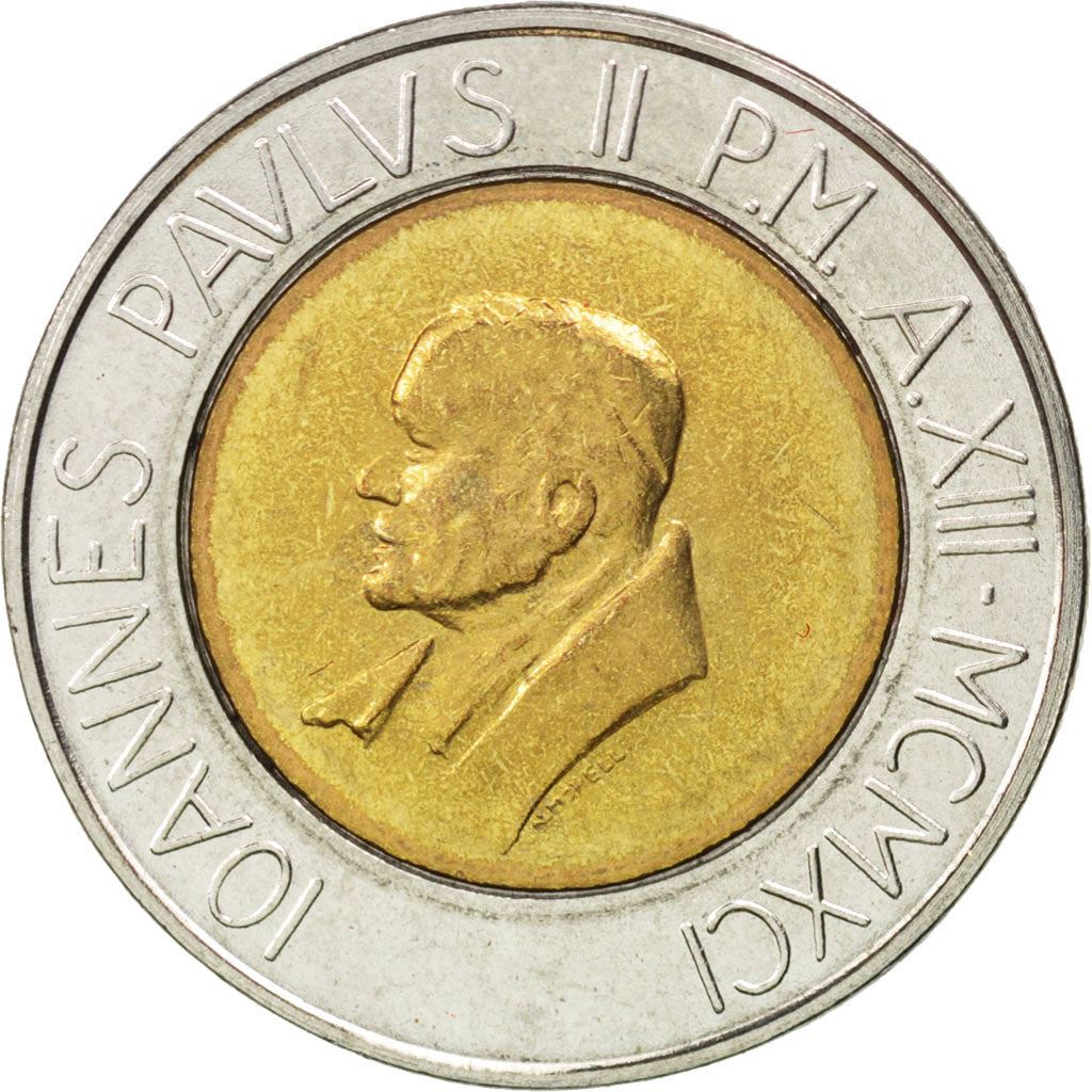 Vatican City | 500 Lire Coin | John Paul II | Km:233 | 1991