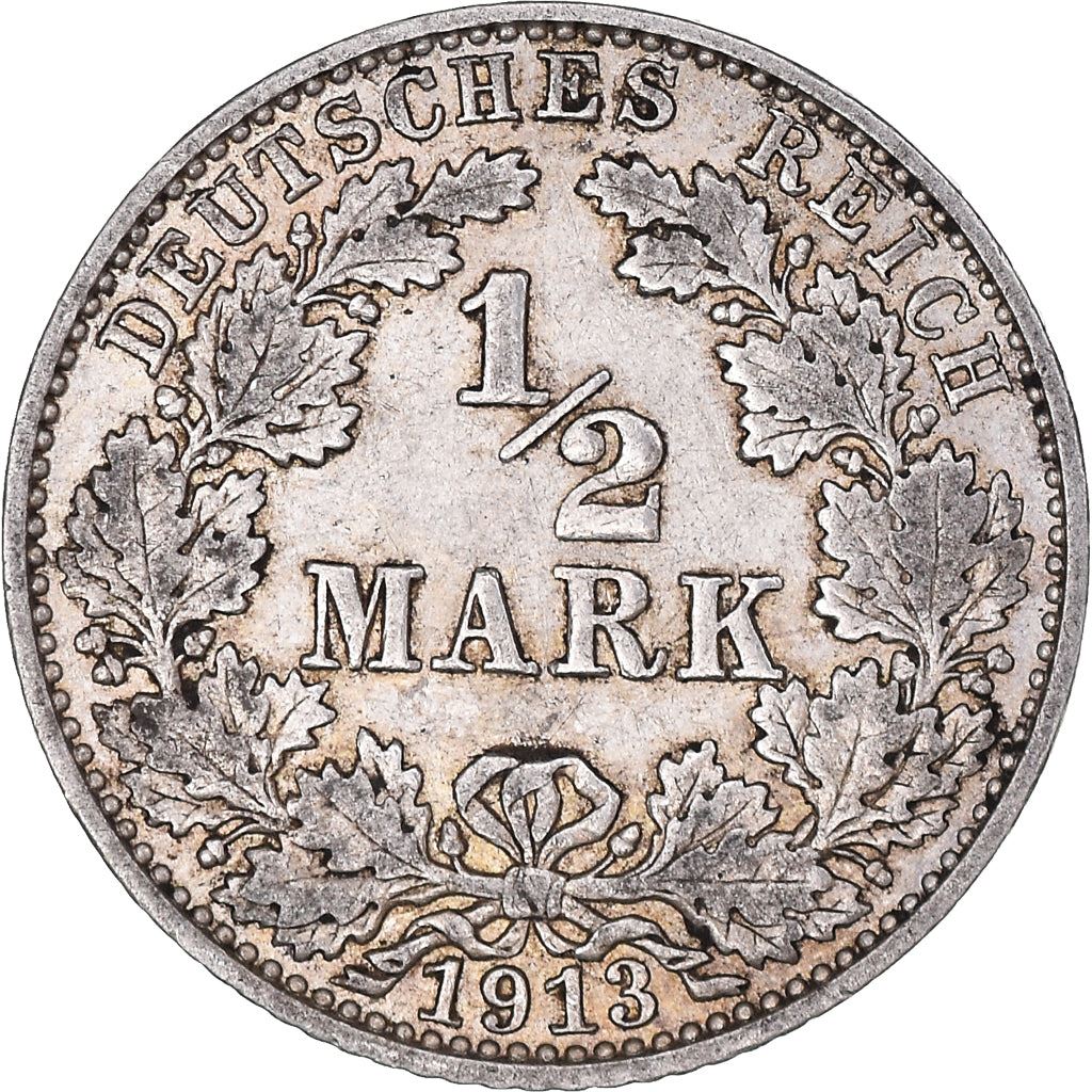 German Empire 1/2 Mark Coin | Deutsches Reich | Wilhelm II | Type 2 | KM17 | 1905 - 1919
