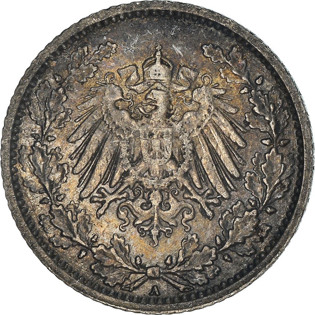 German Empire 1/2 Mark Coin | Deutsches Reich | Wilhelm II | Type 2 | KM17 | 1905 - 1919