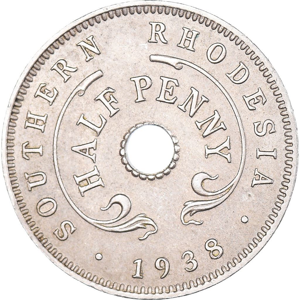 Southern Rhodesia | 1/2 Penny Coin | Crowner Flower | KM:14 | 1938 - 1939