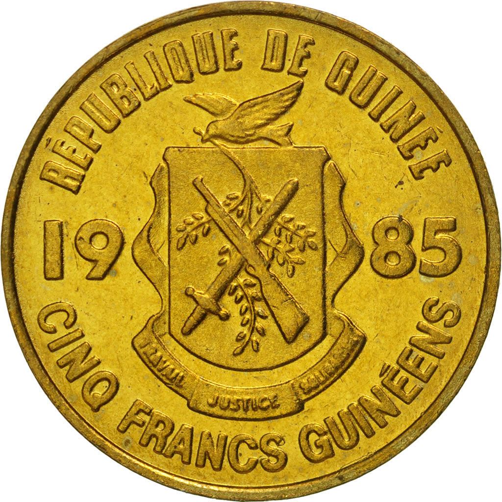 Guinea | 5 Francs Guineens Coin | Palm leaf | Km:53 | 1985