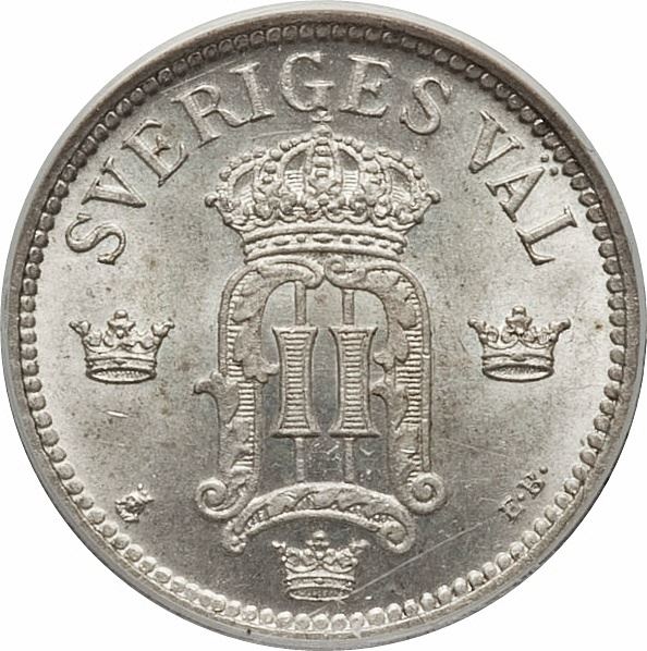 Sweden | 25 Ore Coin | King Oscar II | 1907