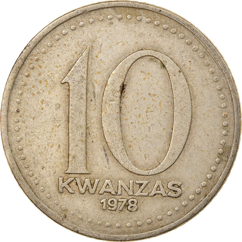 Angola | 10 Kwanzas Coin | Gear | Wreath | Km:86 | 1977 - 1978
