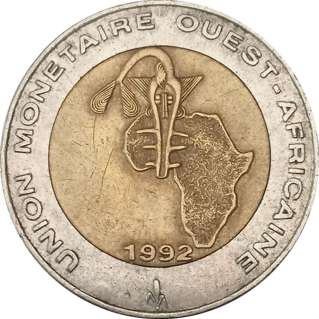 Western African States | 250 Francs Coin | Sawfish | Map | KM13 | 1992 - 1996
