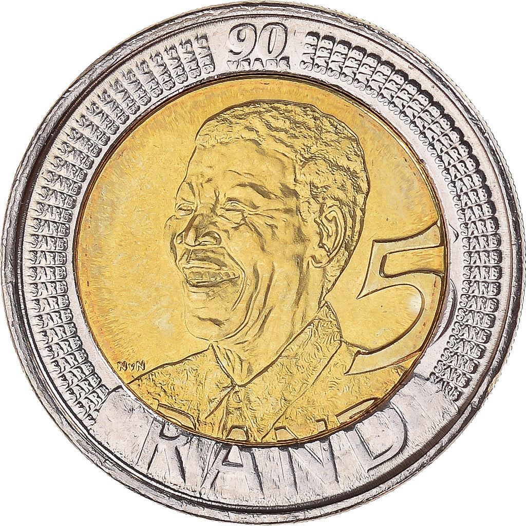 South Africa 5 Rand Coin | Nelson Mandela 90th Birthday | KM439 | 2008
