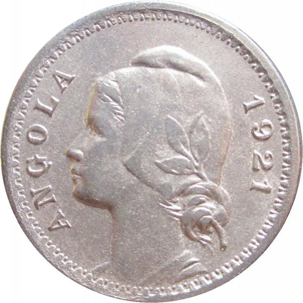 アンゴラ 1921年 2センターボ銅貨 ANGOLA 1921 アンゴラ 1921年 2センターボ銅貨 ANGOLA 1921 アンゴラ 1921年