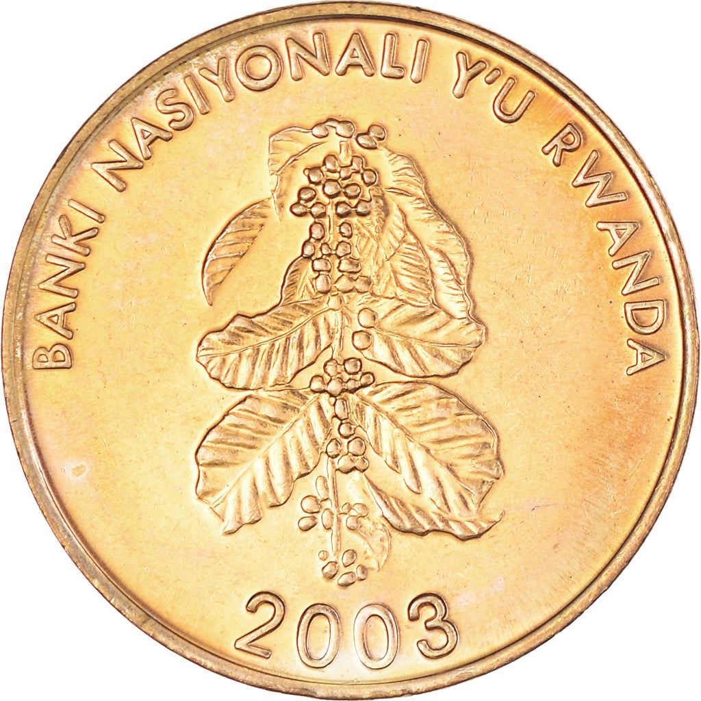 Rwanda | 5 Amafaranga Coin | Coffee Plant | Coffee Beans | Km:23 | 2003