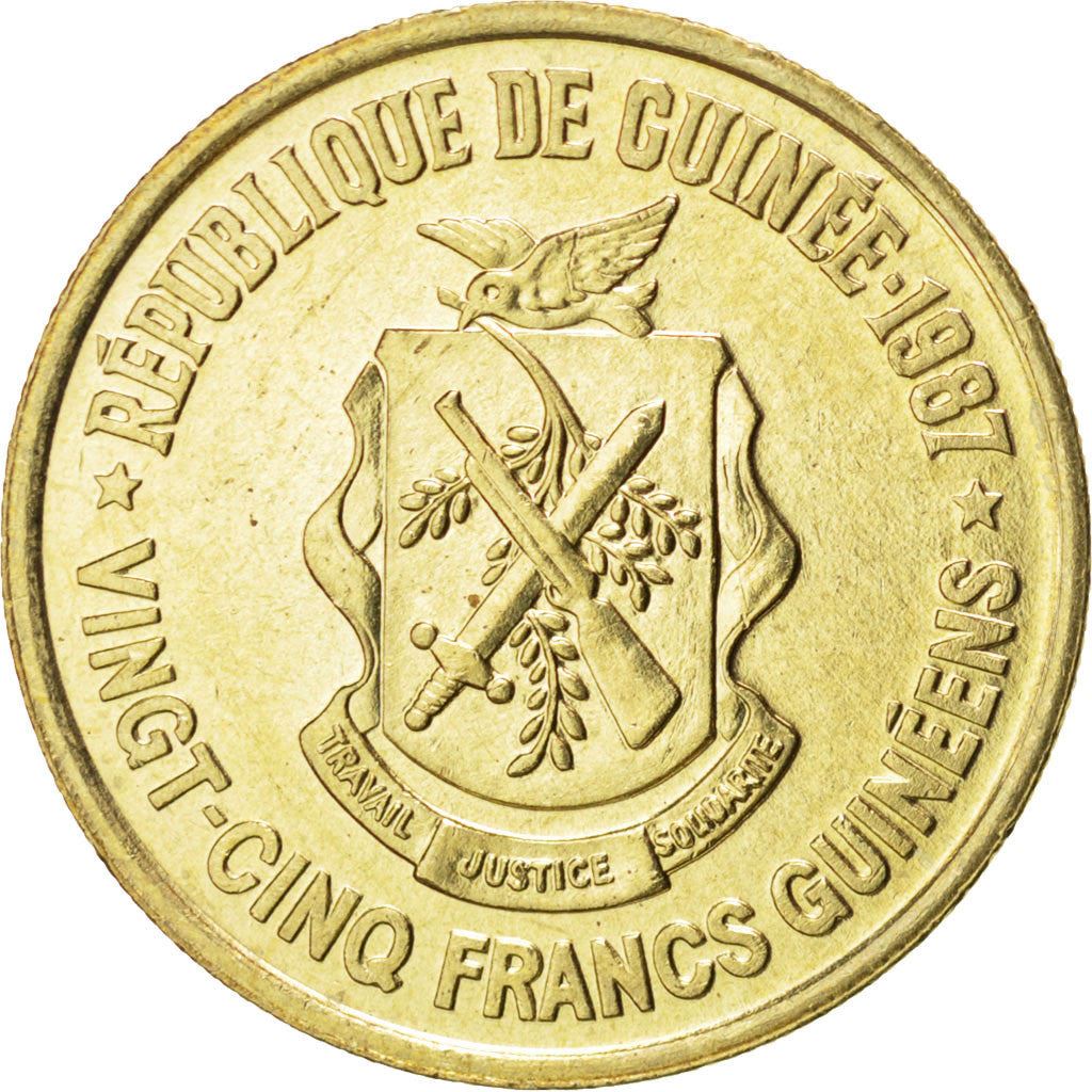 Guinea | 25 Francs Guineens Coin | Palm leaf | Km:60 | 1987