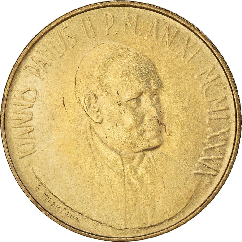 Vatikanstaten | 200 Lire mynt | Johannes Paul II | Km:217 | 1989