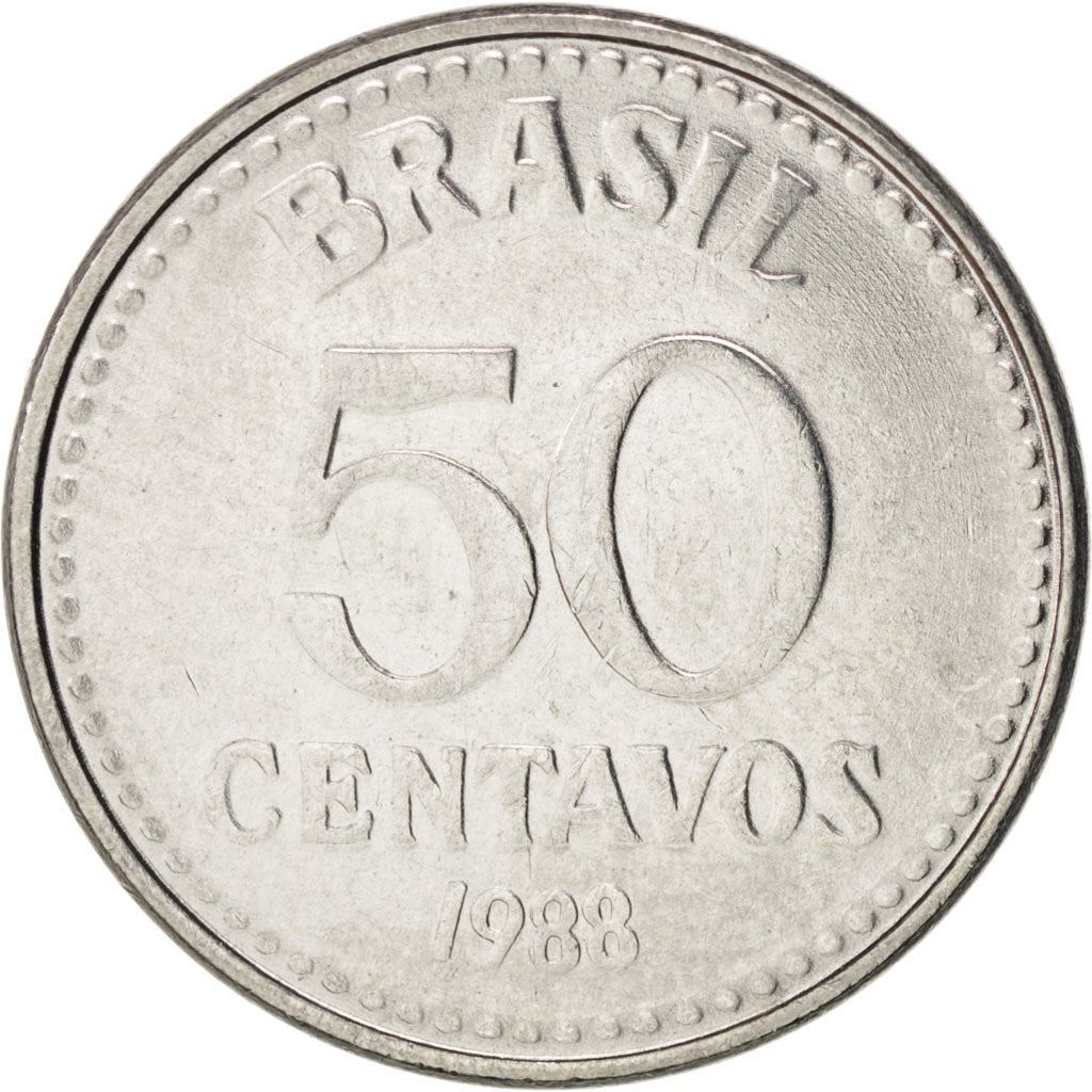 البرازيل | عملة 50 سنتافوس | نجمة | Km:604 | 1986 - 1988