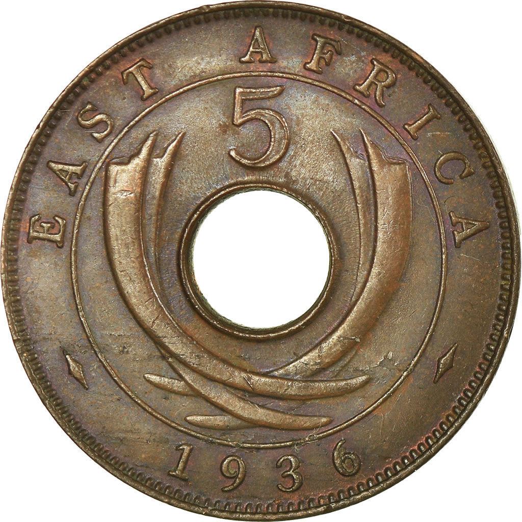 Afrique de l'Est | Pièce de 5 Cents | Couronne | Défenses | Édouard VIII | KM:23 | 1936