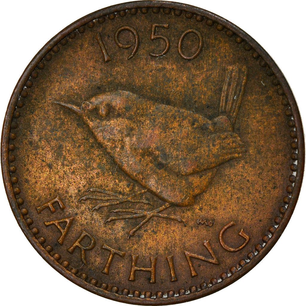 United Kingdom | 1 Farthing Coin | Eurasian wren | Km:867 | 1949 - 1952