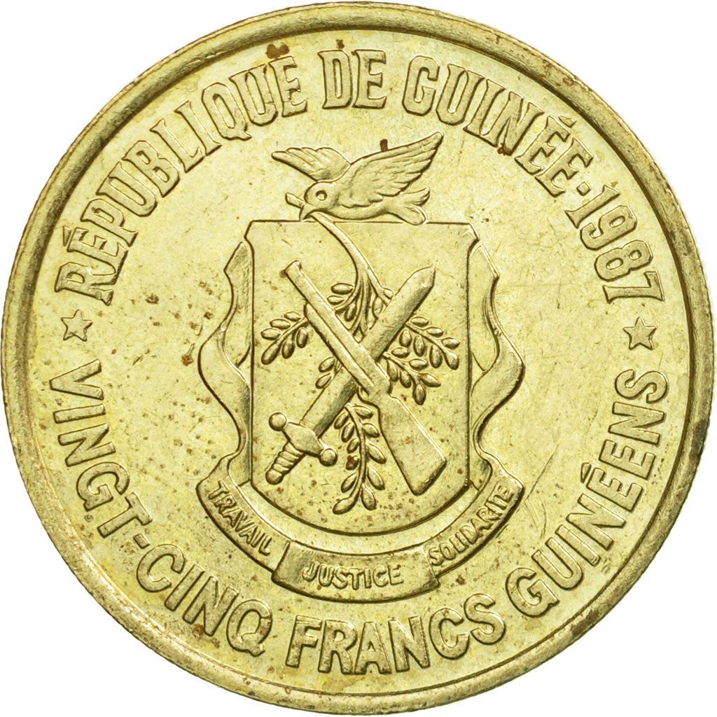 Guinea | 25 Francs Guineens Coin | Palm leaf | Km:60 | 1987