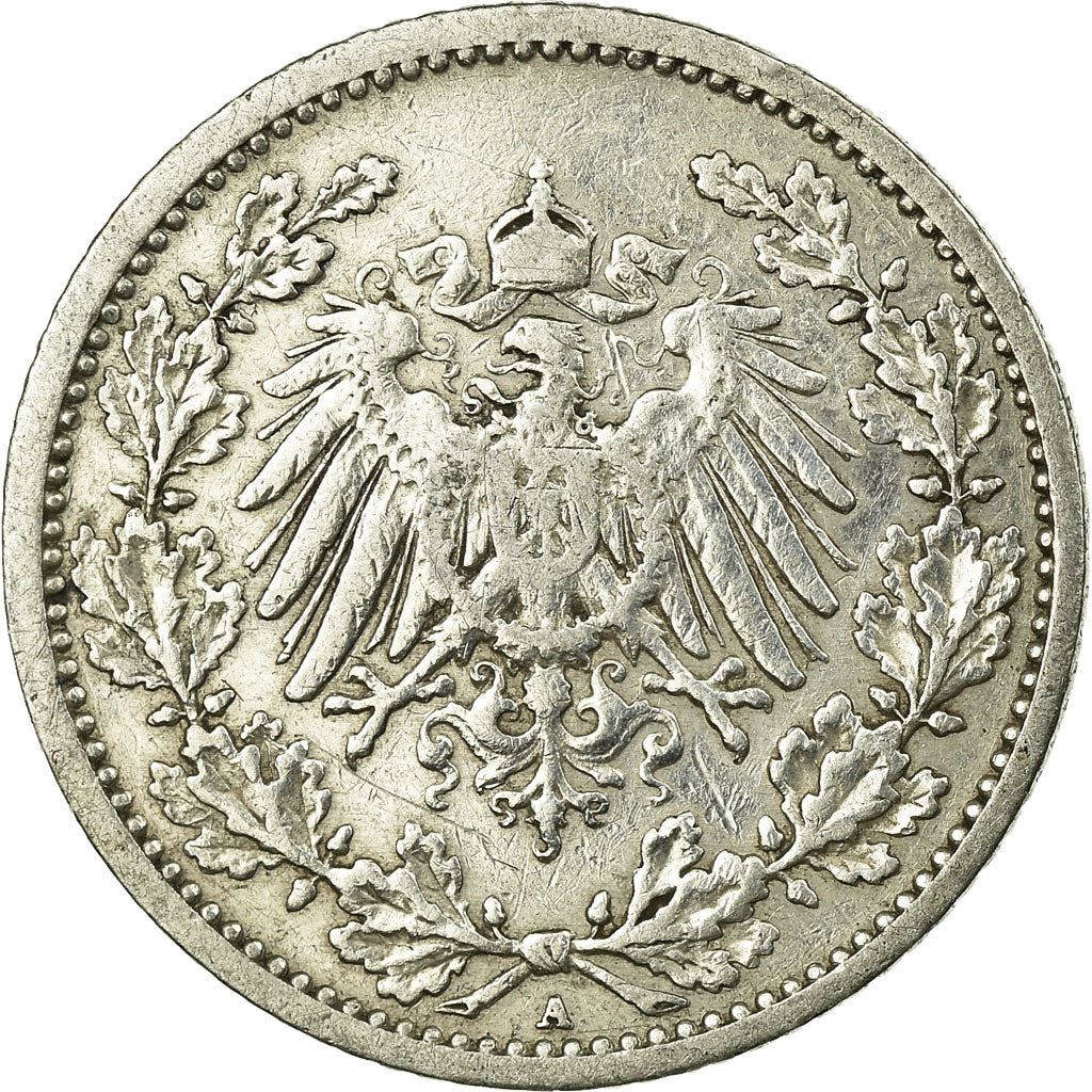 German Empire 1/2 Mark Coin | Deutsches Reich | Wilhelm II | Type 2 | KM17 | 1905 - 1919
