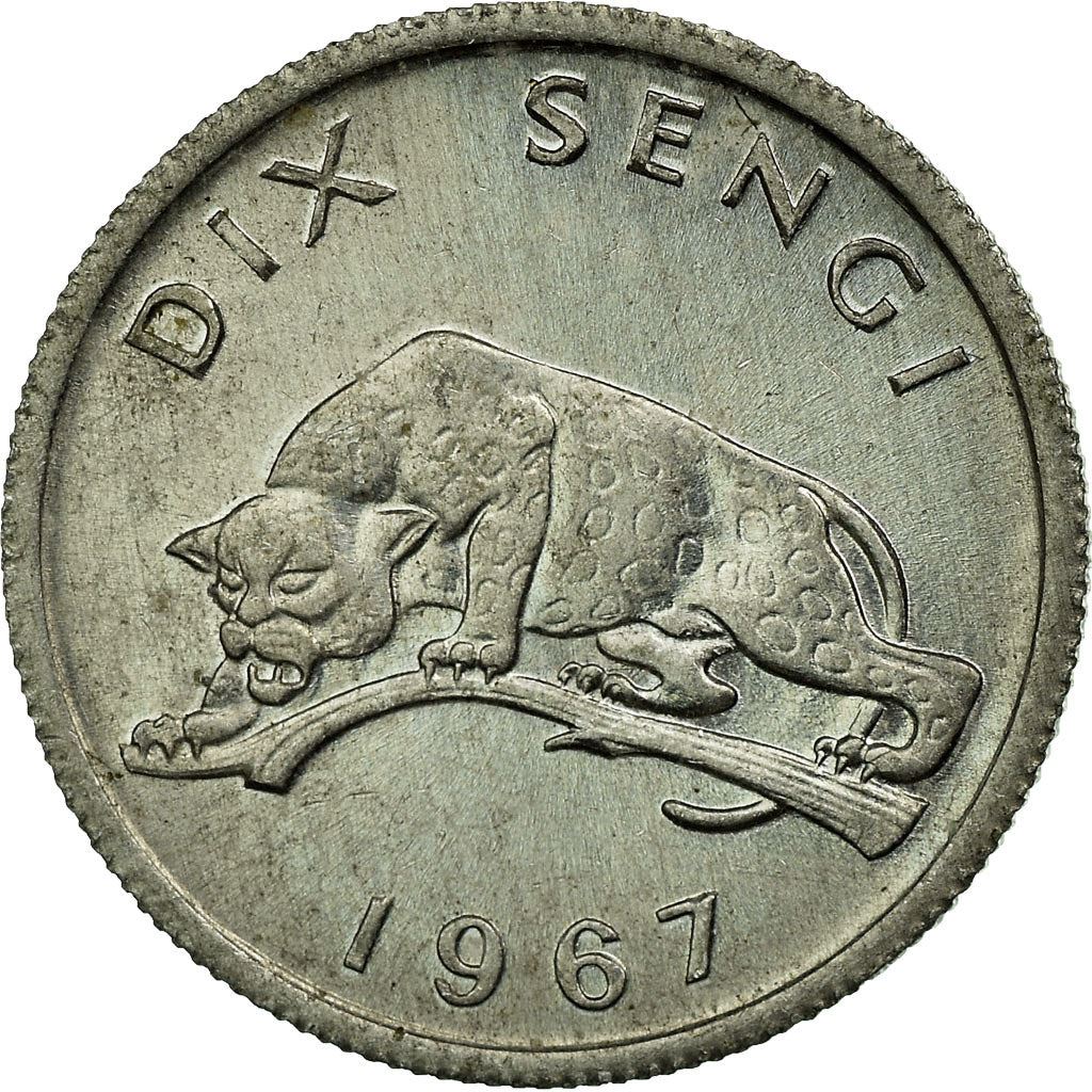 Congo-Leopoldville | 10 Sengi Coin | Leopard | Km:7 | 1967