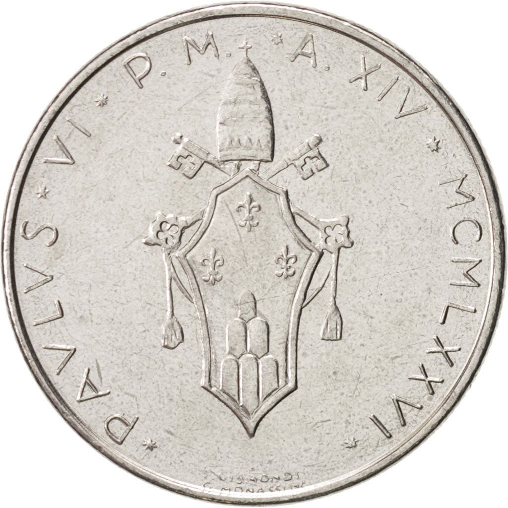 Vatican City | 50 Lire Coin | Olive branch | Km:121 | 1970 - 1976