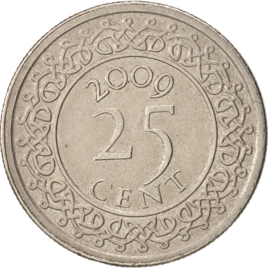 Suriname | 25 Cents Coin | Natives | Wreath | Km:14 | 1987 - 2017