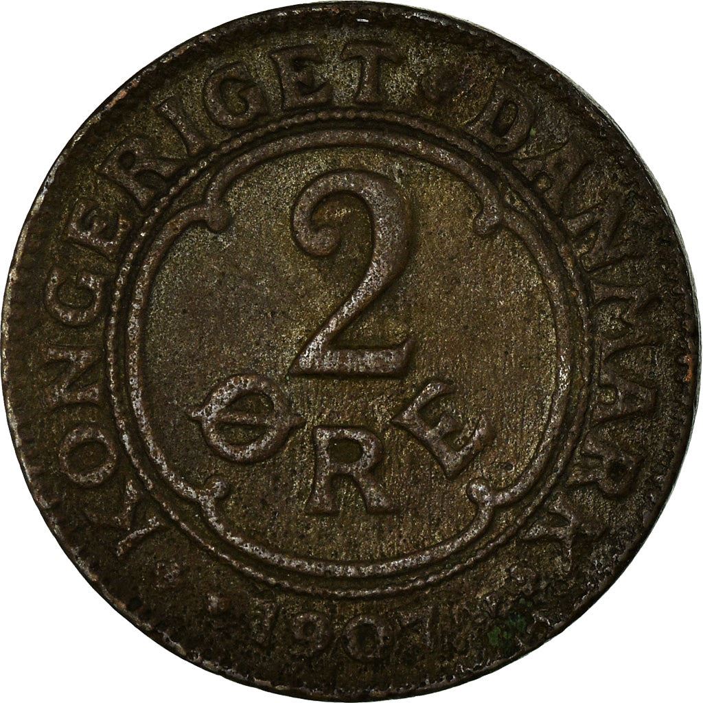 Denmark | 2 Ore Coin | Monogram | Km:805 | 1907 - 1912