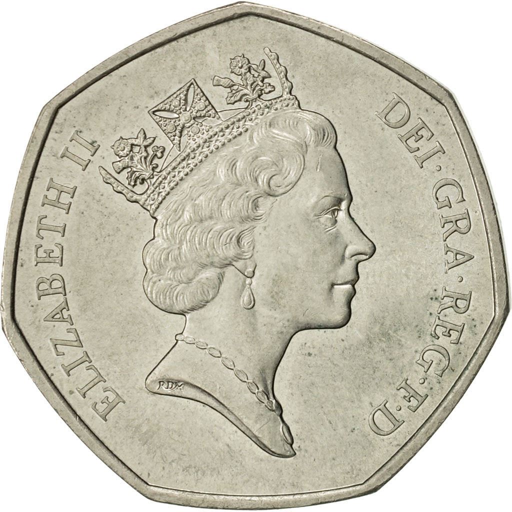 United Kingdom | 50 Pence Coin | Elizabeth II 3rd portrait | European Community | 1992