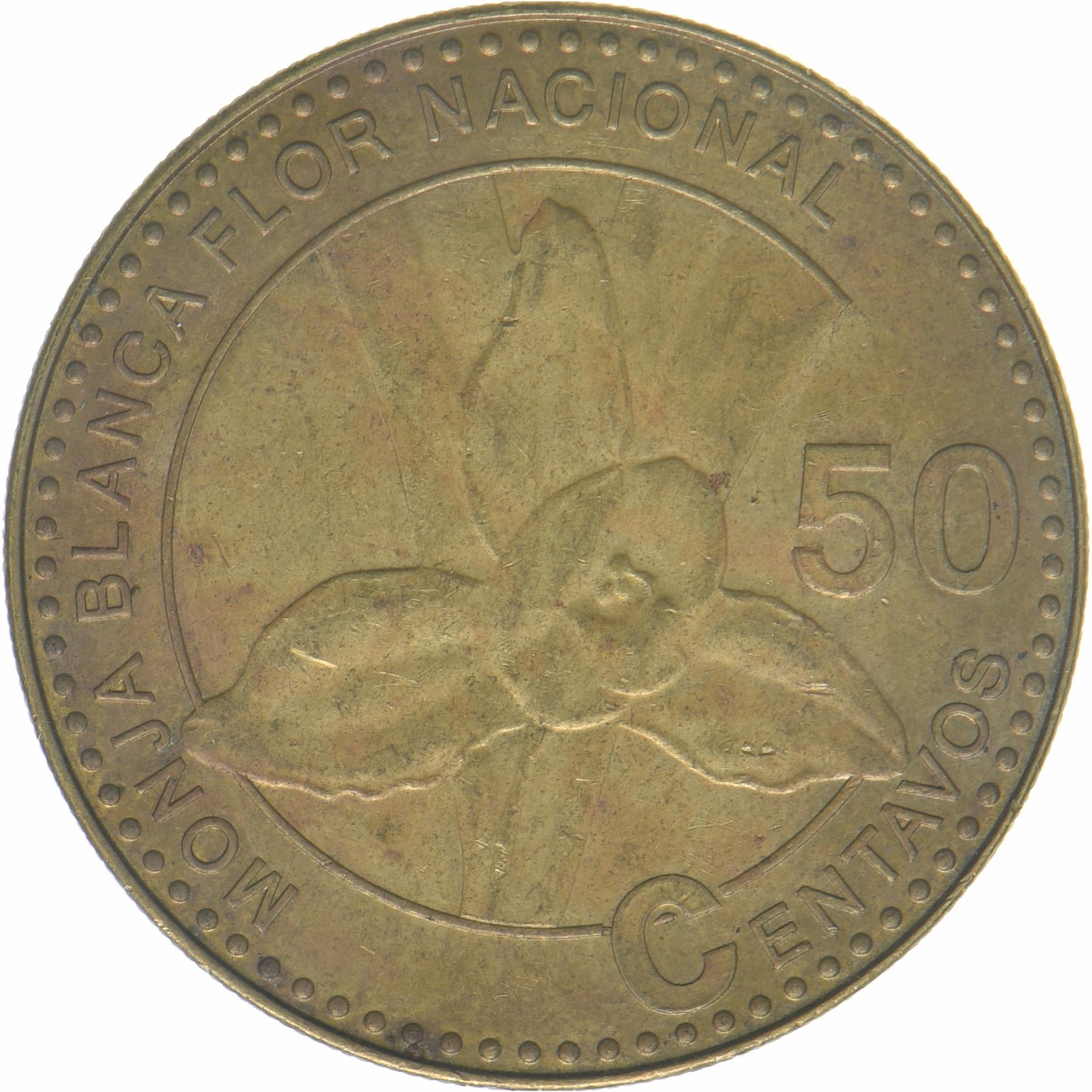 Guatemala | 50 Centavos Coin | Orchid | KM:283a | 2012 - 2024