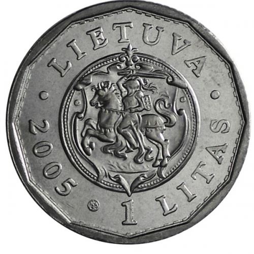 Lithuania | 1 Litas Coin | Royal Palace | KM:142 | 2005