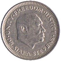 Sierra Leone 5 Cents Coin | Dr. Siaka Stevens | KM33 | 1980 - 1984