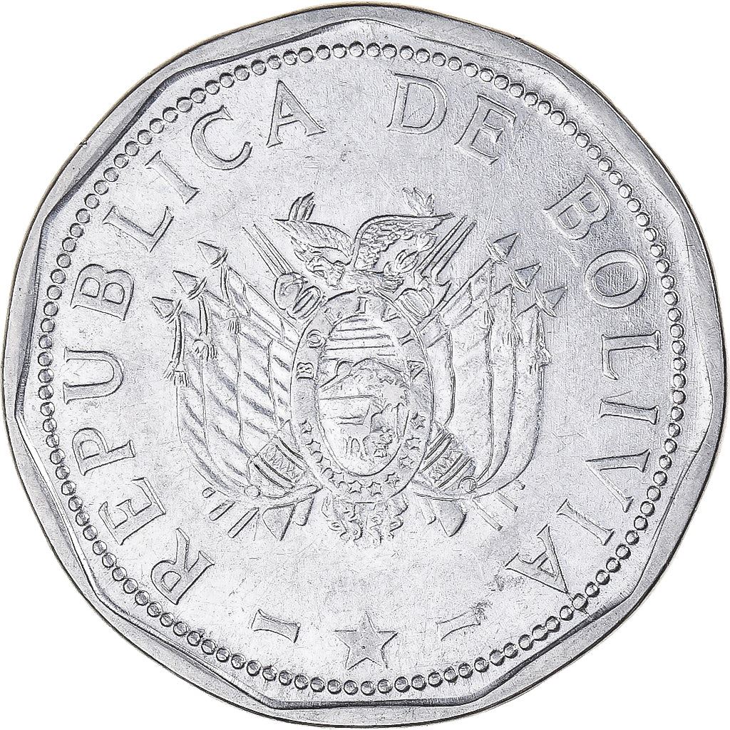 Bolivia | munt van 2 bolivianos | roestvrij staal | KM:206.2 | 1995-2008