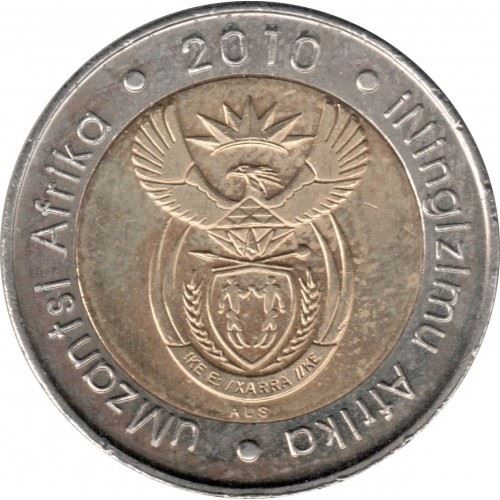 South Africa | 5 Rand Coin | Animals | Wildebeest | Gnu | Km:499 | 2010