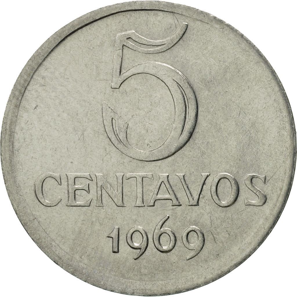 Brazil | 5 Centavos Coin | Effigie | Km:577.1 | 1969 - 1975