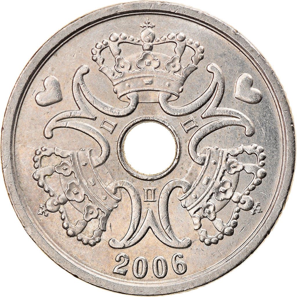 デンマーク | 2クローネ硬貨 | 王室のモノグラム | Km:874 | 1992 - 2023