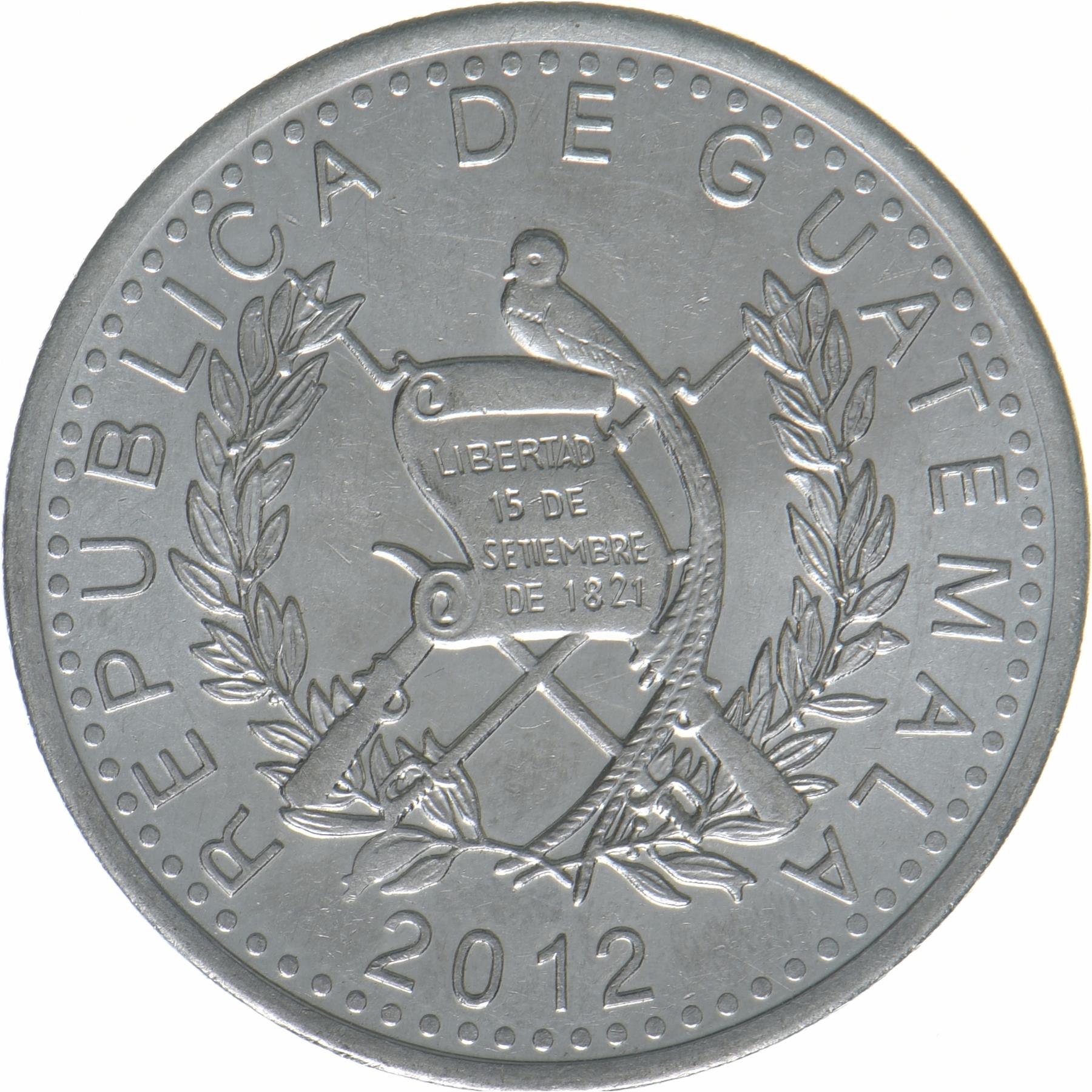 Gvatemala | 25 centų moneta | Vietinis portretas | KM:294 | 2012 - 2023