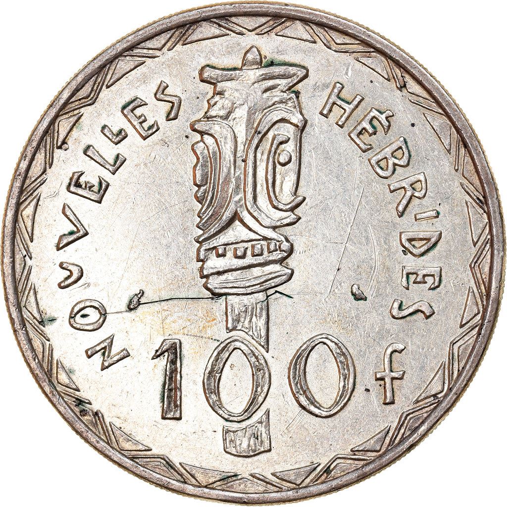 New Hebrides | 100 Francs Coin | Marianne | Bisj Totem Pole | Km:1 | 1966
