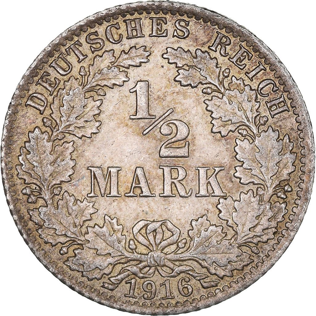 German Empire 1/2 Mark Coin | Deutsches Reich | Wilhelm II | Type 2 | KM17 | 1905 - 1919