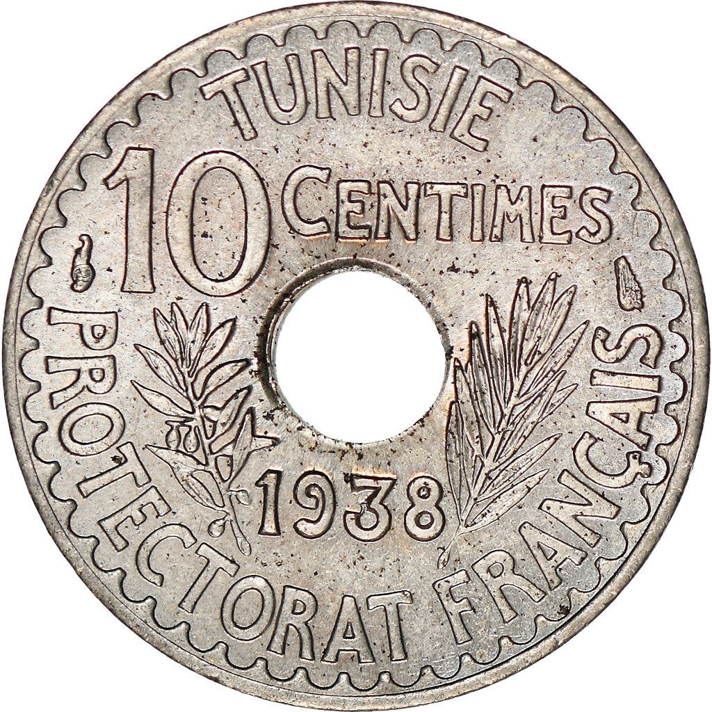 Tunisia | 10 Centimes Coin | Ahmad II | KM:259 | 1931 - 1938