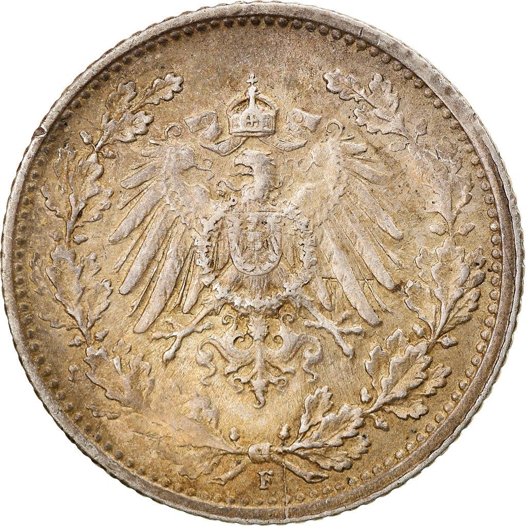 German Empire 1/2 Mark Coin | Deutsches Reich | Wilhelm II | Type 2 | KM17 | 1905 - 1919