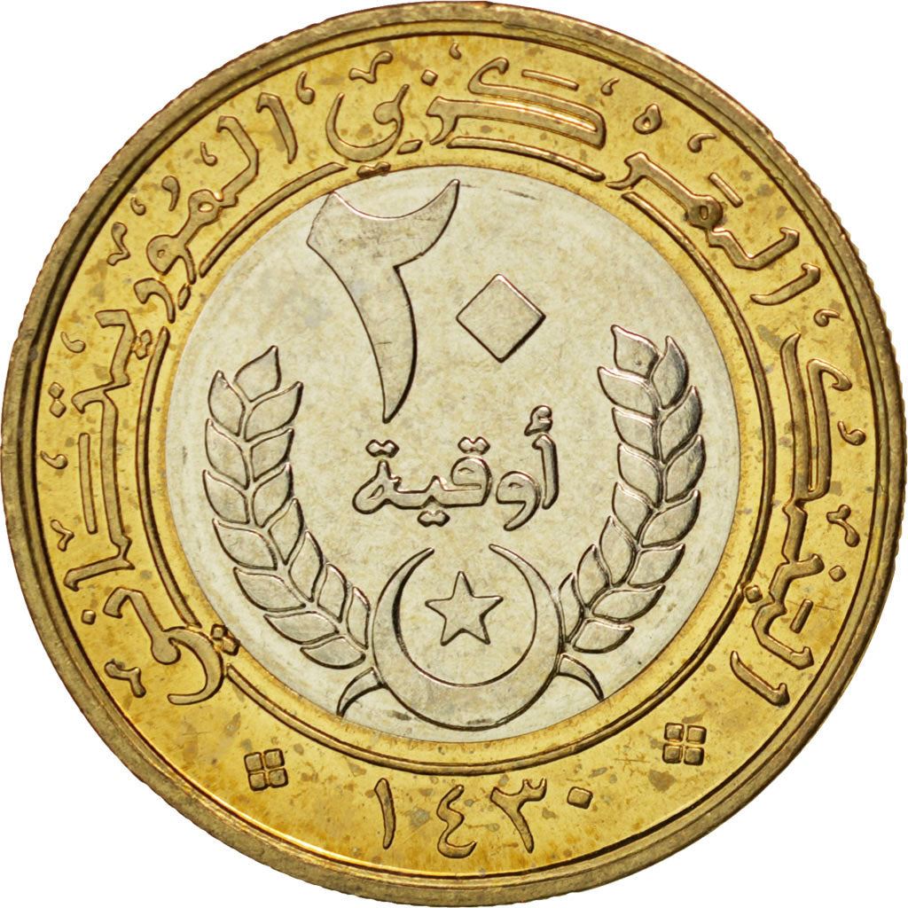 Mauritania | 20 Ouguiya Coin | Coat of Arms | Km:8 | 2009 - 2014