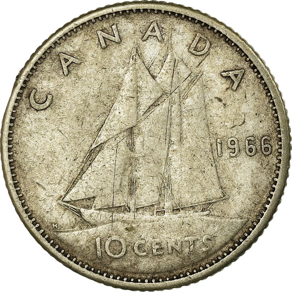 Canada | 10 Cents Coin | Silver | 2nd portrait | KM:61 | 1965-1966