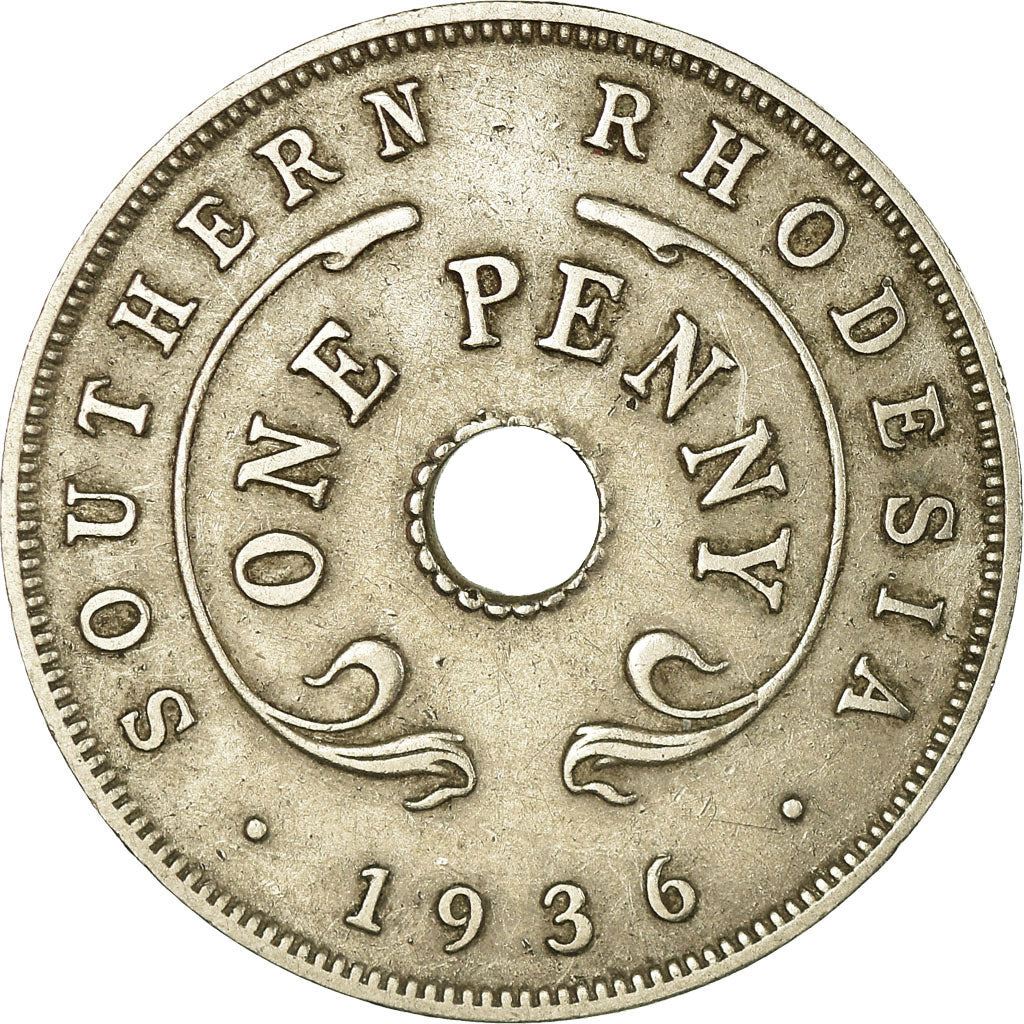 Southern Rhodesia | 1 Penny Coin | Crowned Flower | KM:7 | 1934 - 1936