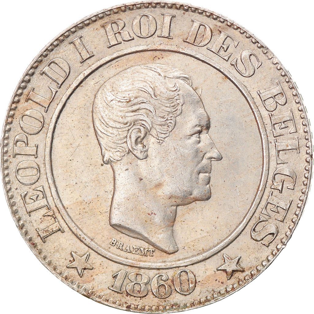 Belgian | 20 Centimes Coin | Leopold I | Lion | Star | KM20 | 1860 - 1861