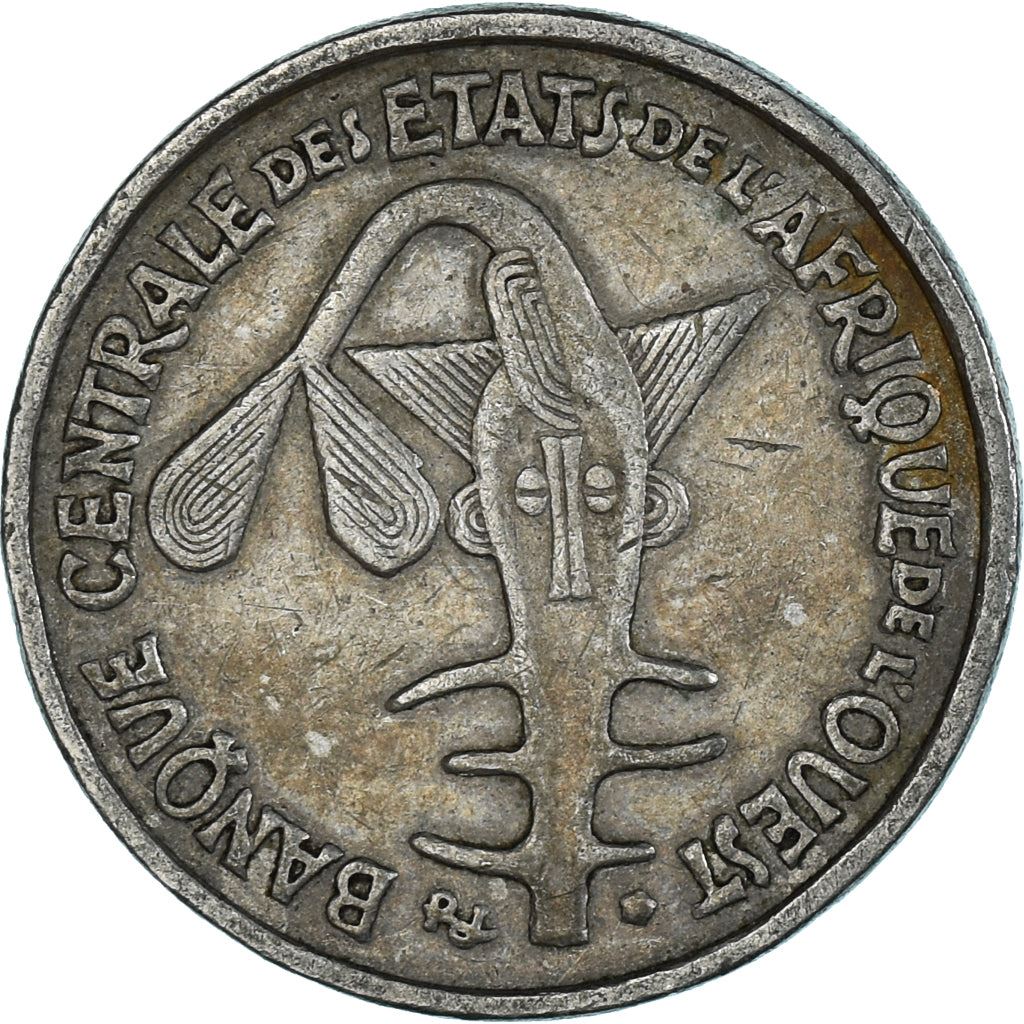 Western African States | 50 Francs Cfa Coin | Emblem of Central Bank | Beans | Grains | Nuts | Km:6 | 1972 - 2011