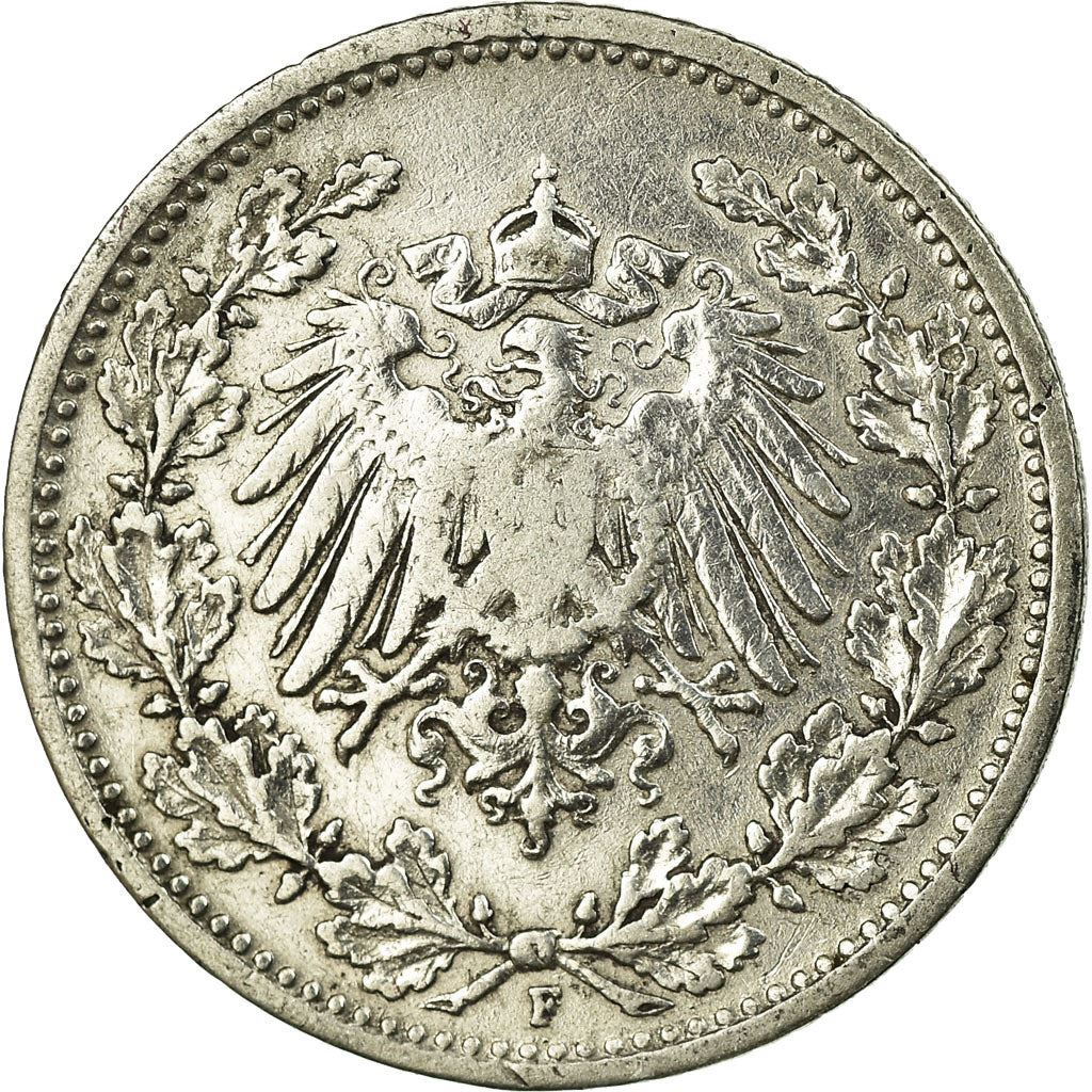 German Empire 1/2 Mark Coin | Deutsches Reich | Wilhelm II | Type 2 | KM17 | 1905 - 1919