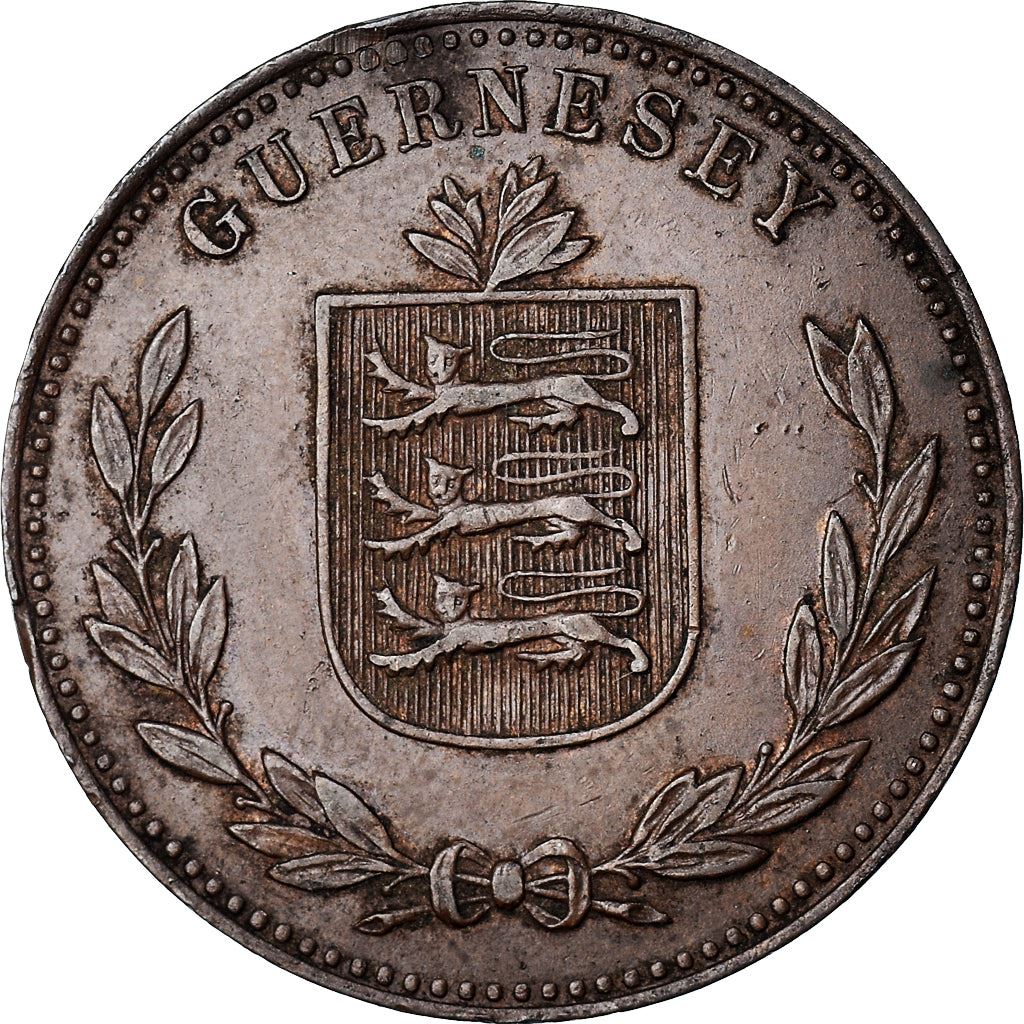 Guernsey 8 Doubles Mynt | Våpenskjold | KM14 | 1914 - 1949