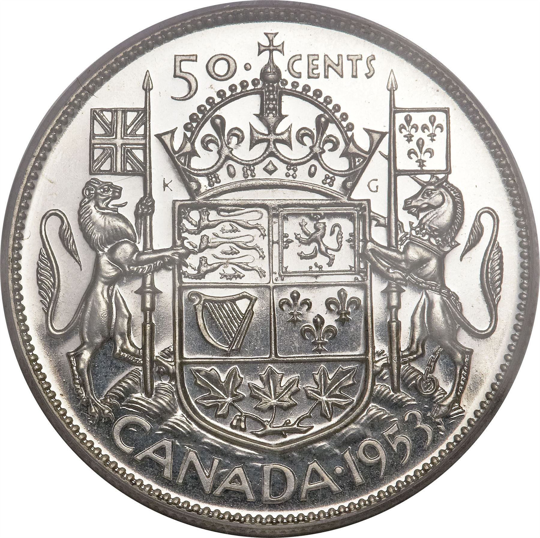 Canada 50 Cents Coin | Queen Elizabeth II | KM53 | 1953 - 1958