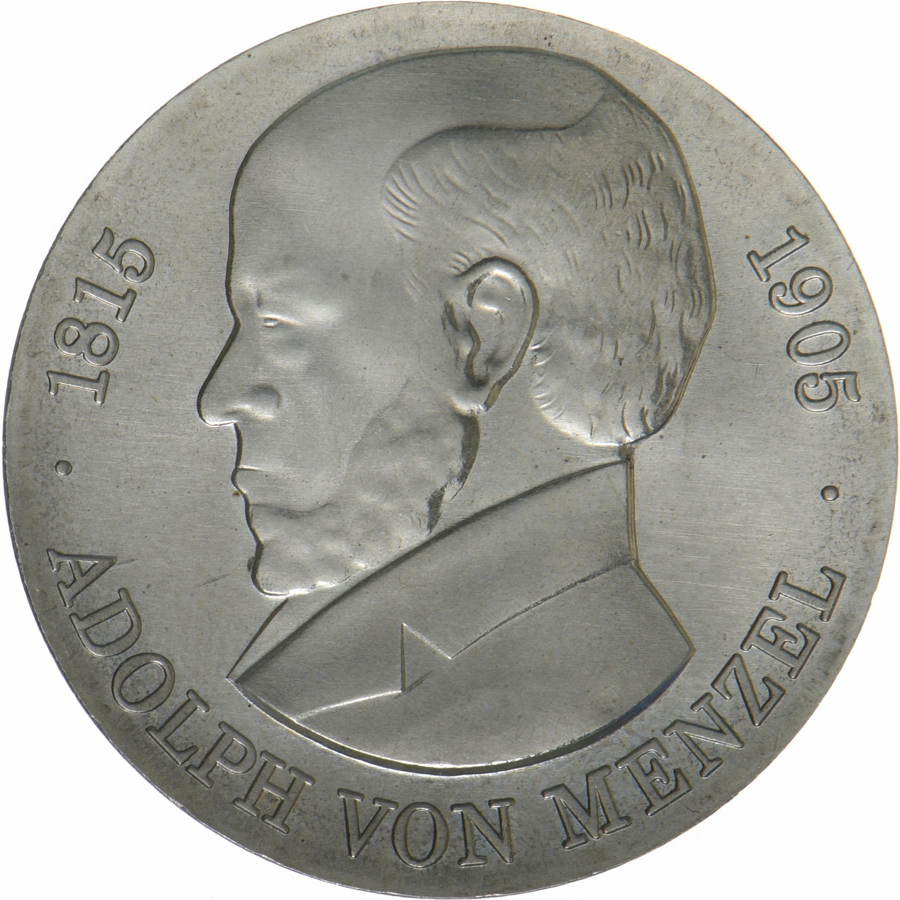 République démocratique allemande | Pièce de 5 marks | Adolph von Menzel | KM:76 | 1980