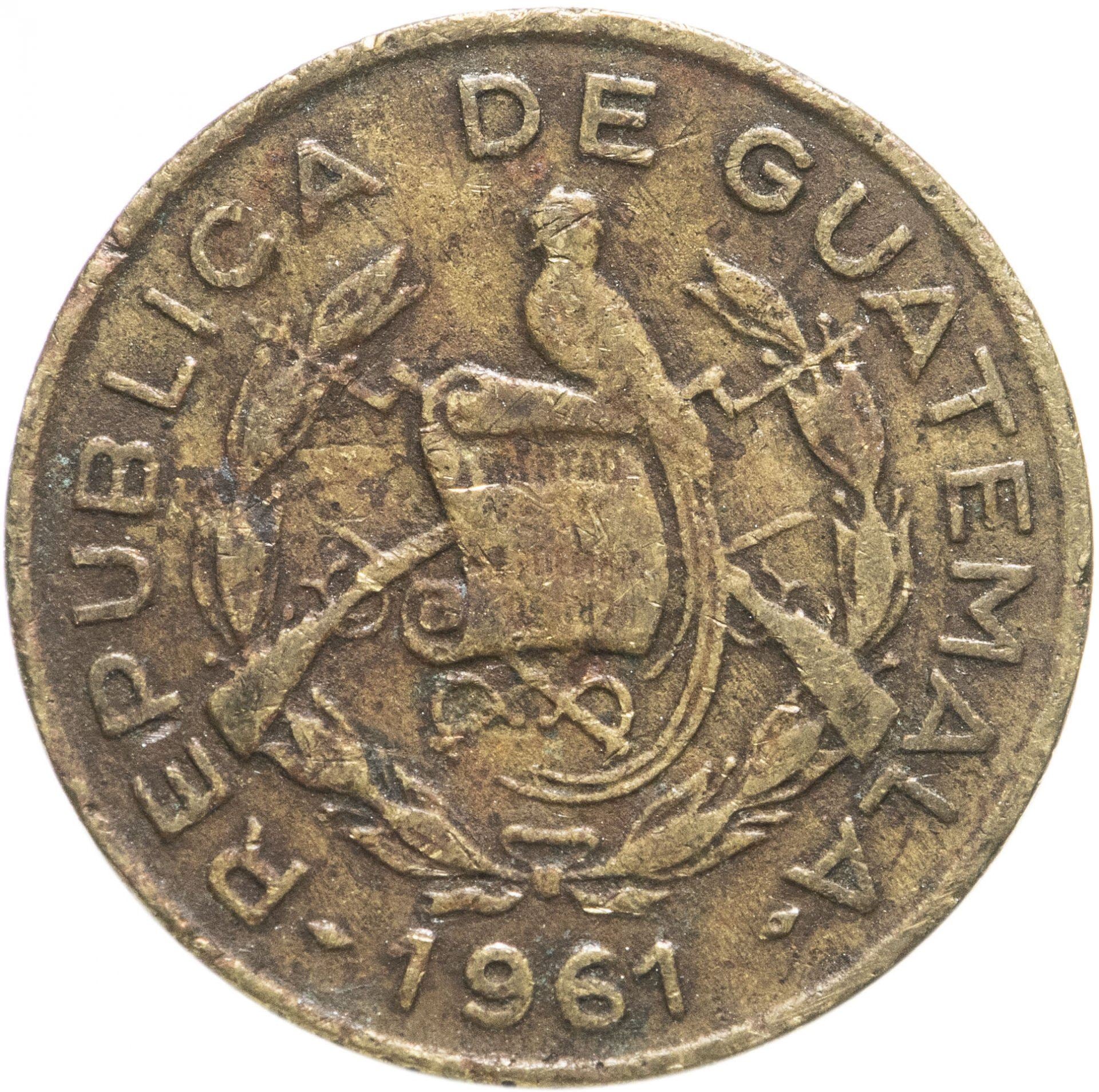 Guatemala | 1 Centavo Coin | Fray Bartolomé | KM:260 | 1958 - 1964