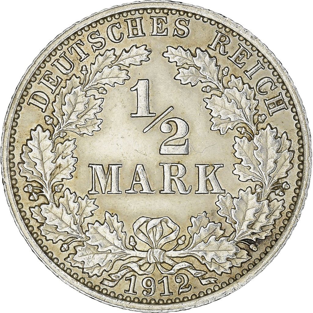 German Empire 1/2 Mark Coin | Deutsches Reich | Wilhelm II | Type 2 | KM17 | 1905 - 1919