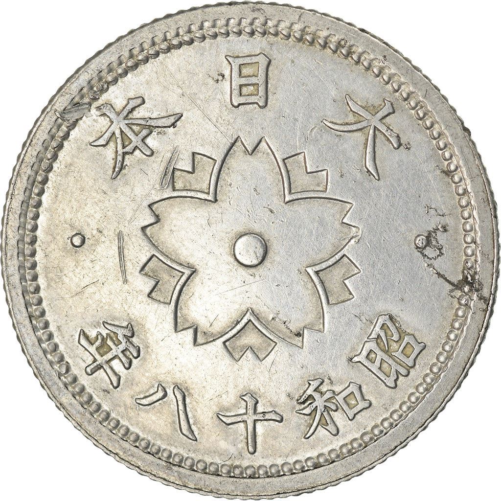 Japan | 10 Sen Coin | Cherry Blossom | Chrysanthemum Flower | Y:61, Jnda:01-30 | 1940 - 1943