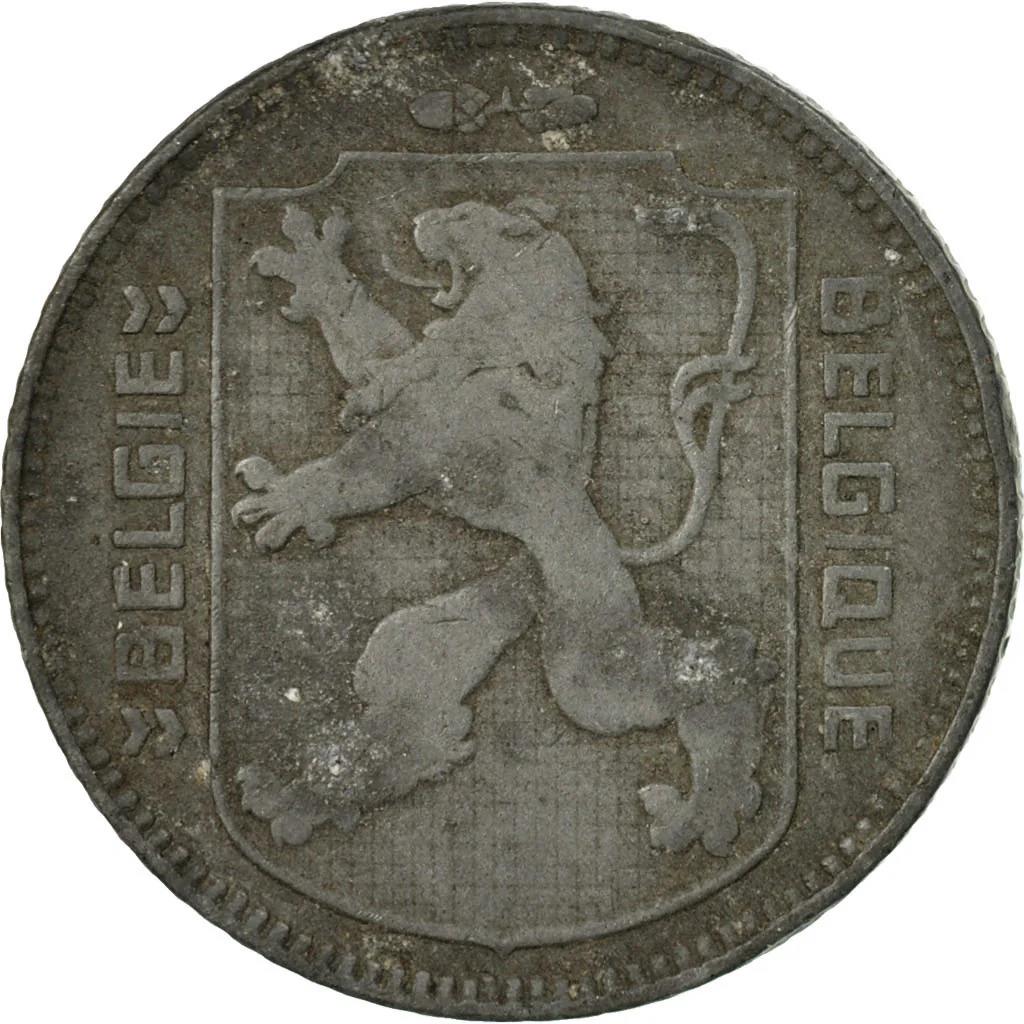 Belgian Coin 1 Franc - Léopold III BELGIQUE | Escutcheon | Acorns | KM128 | 1942 - 1947