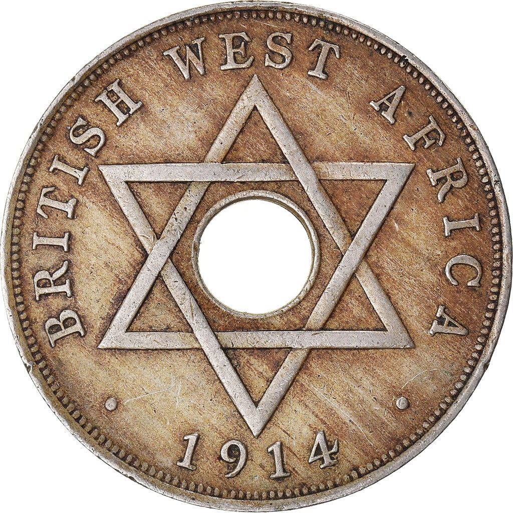 British West Africa | 1 Penny Coin | Crown | Hexagram | Km:9 | 1912 - 1936